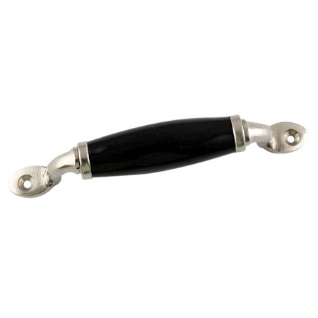 Black Small Ceramic Silver Door Handles
